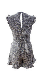 ZARA Trafaluc Grey-Blue Floral Ruffle Mini Dress - Size S (US 5)
