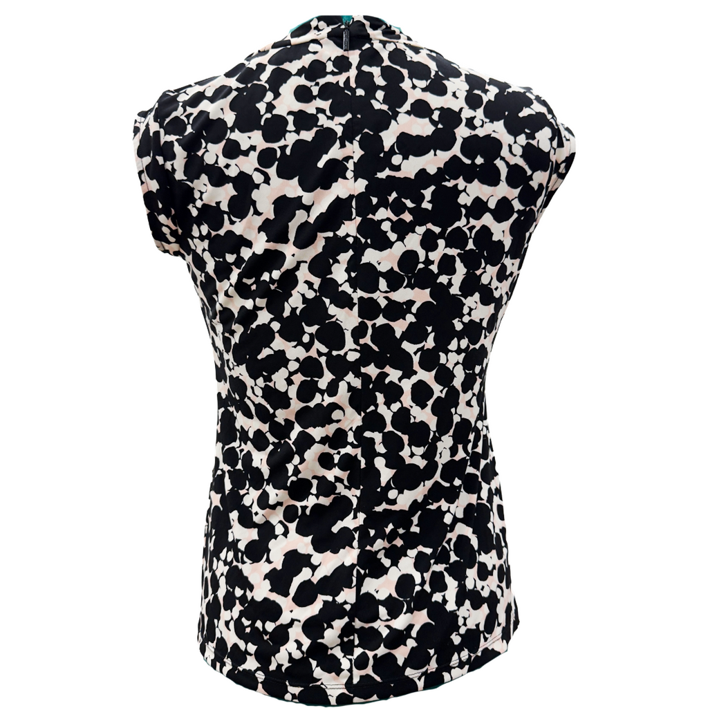 Karl Lagerfeld Printed Bow Detail Short Sleve Blouse - Size US 6