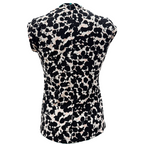 Karl Lagerfeld Printed Bow Detail Short Sleve Blouse - Size US 6