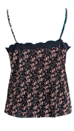 ZARA Black & Blush Floral Lace-Trim Cami Top – Size S